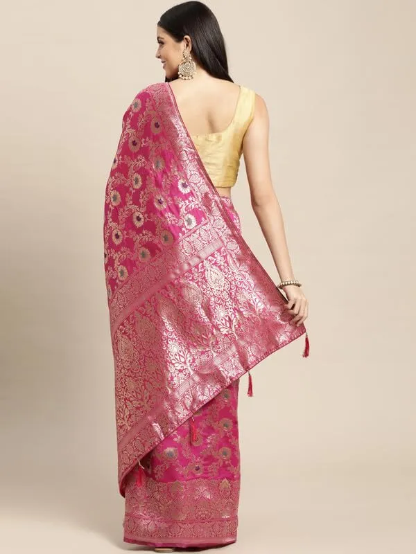 Multicolor_Silk___Premium_&_Elegant_(_Golden_Zari_Pallu_Patola_Ethnic_Motif_)_Banarasi_Saree_With_Blouse_Piece_For_Women
