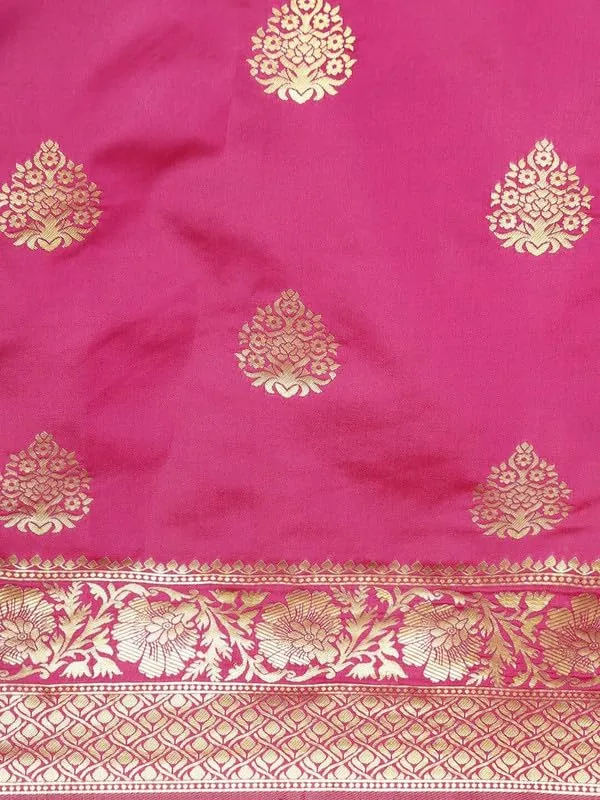 Pink_&_Golden_Silk___Premium_&_Elegant_(_Golden_Zari_Pallu_Patola_Ethnic_Motif_)_Banarasi_Saree_With_Blouse_Piece_For_Women