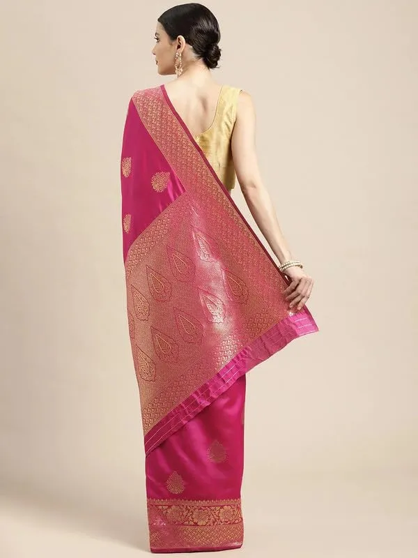 Pink_&_Golden_Silk___Premium_&_Elegant_(_Golden_Zari_Pallu_Patola_Ethnic_Motif_)_Banarasi_Saree_With_Blouse_Piece_For_Women
