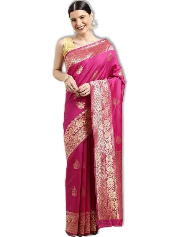 Pink_&_Golden_Silk___Premium_&_Elegant_(_Golden_Zari_Pallu_Patola_Ethnic_Motif_)_Banarasi_Saree_With_Blouse_Piece_For_Women