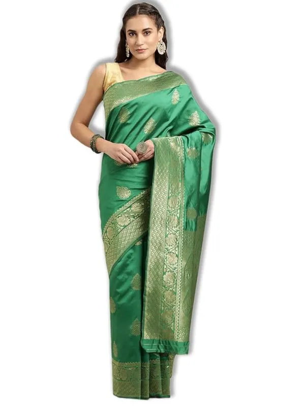 Green_&_Golden_Silk___Premium_&_Elegant_(_Golden_Zari_Pallu_Patola_Ethnic_Motif_)_Banarasi_Saree_With_Blouse_Piece_For_Women