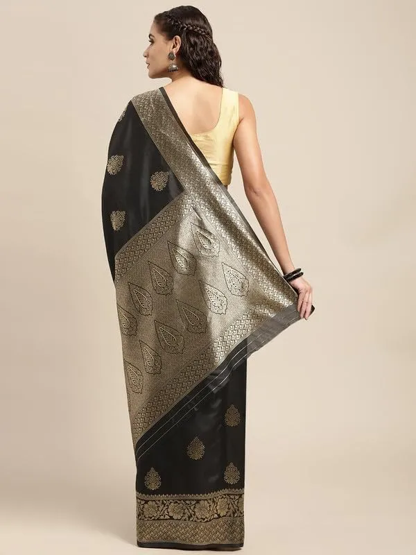 Black_&_Golden_Silk___Premium_&_Elegant_(_Golden_Zari_Pallu_Patola_Ethnic_Motif_)_Banarasi_Saree_With_Blouse_Piece_For_Women