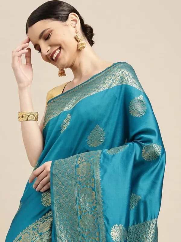 Blue_&_Golden_Silk___Premium_&_Elegant_(_Golden_Zari_Pallu_Patola_Ethnic_Motif_)_Banarasi_Saree_With_Blouse_Piece_For_Women