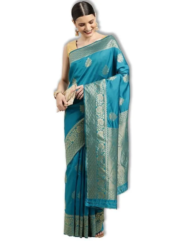 Blue_&_Golden_Silk___Premium_&_Elegant_(_Golden_Zari_Pallu_Patola_Ethnic_Motif_)_Banarasi_Saree_With_Blouse_Piece_For_Women