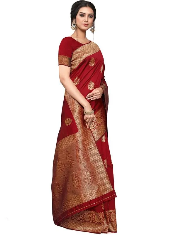 Maroon_&_Golden_Silk___Premium_&_Elegant_(_Golden_Zari_Pallu_Patola_Ethnic_Motif_)_Banarasi_Saree_With_Blouse_Piece_For_Women