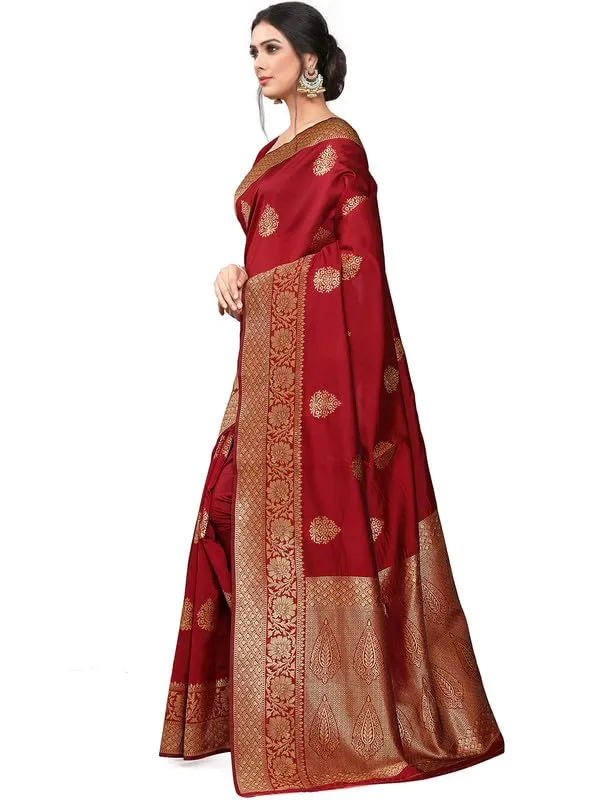 Maroon_&_Golden_Silk___Premium_&_Elegant_(_Golden_Zari_Pallu_Patola_Ethnic_Motif_)_Banarasi_Saree_With_Blouse_Piece_For_Women