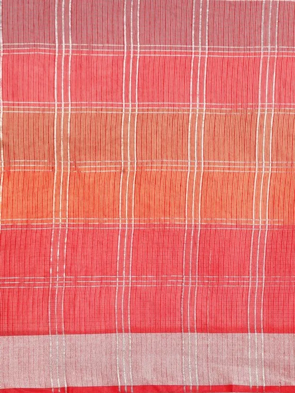 Red_Cotton_Silk_Premium_&_Elegant_(_Checkered_&_Zari_)_Kota_Doria_Saree_With_Blouse_Piece_For_Women