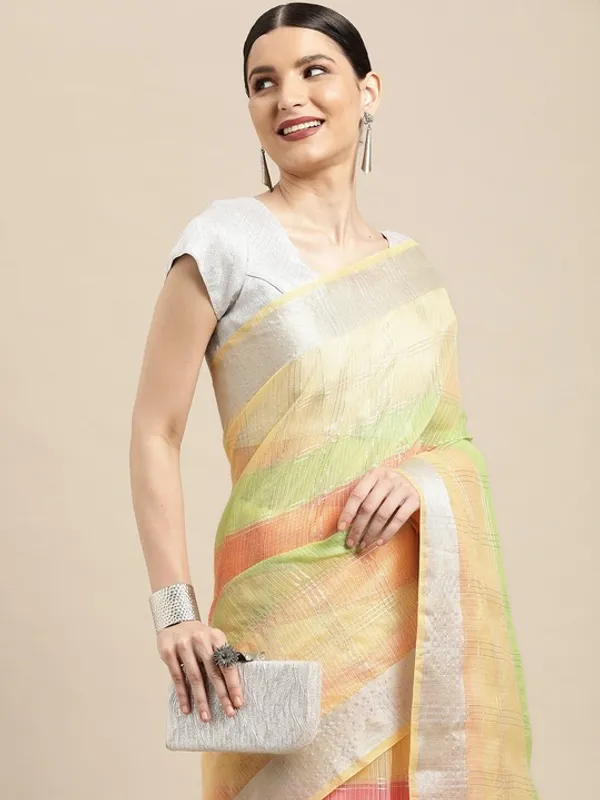 White_Cotton_Silk_Premium_&_Elegant_(_Checkered_&_Zari_)_Kota_Doria_Saree_With_Blouse_Piece_For_Women