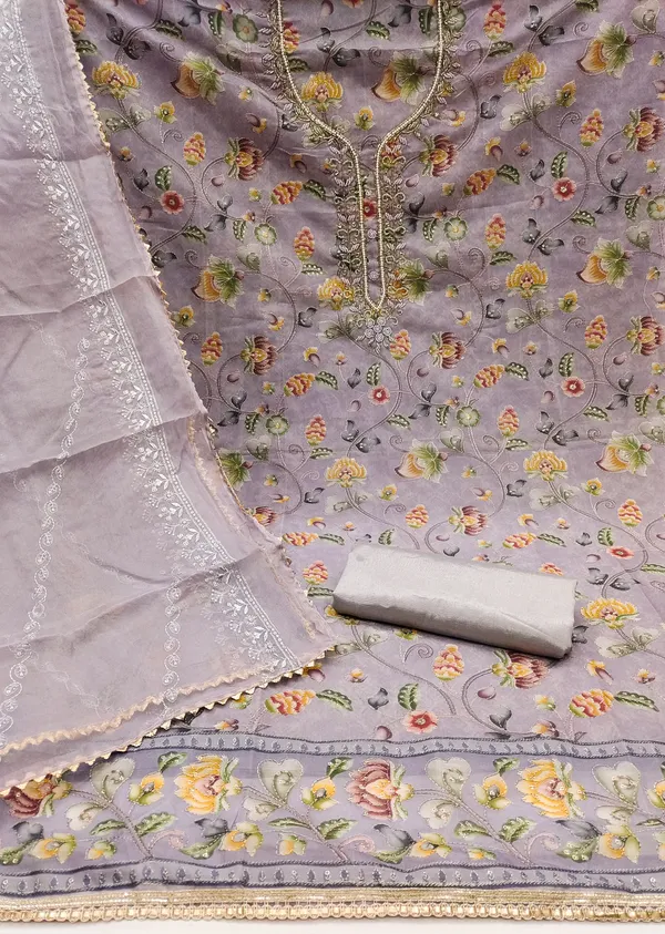 Grey_Organza_Salwar_Suit_Dress_Material_With_Floral_Digital_Print,_Zardosi_Hand_Work_&_Embroidered_Dupatta_Unstitched