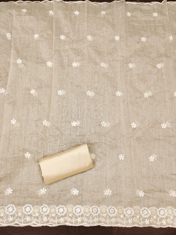 Beige_Chanderi_Cotton_Salwar_Suit_Dress_Material_With_Heavy_White_Thread_Work_&_Embroidered_Dupatta_Unstitched