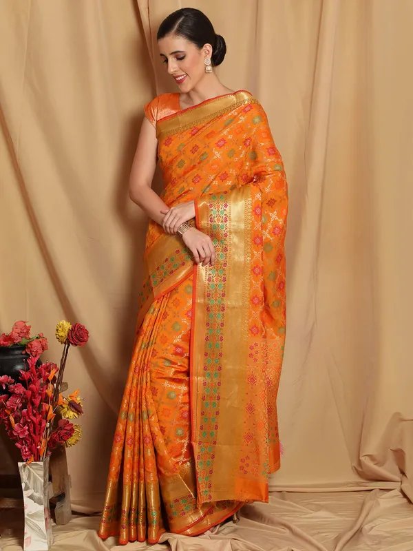 Multicolor_Cotton_Silk_Premium_&_Elegant_Banarasi_Saree_With_Blouse_Piece_For_Women
