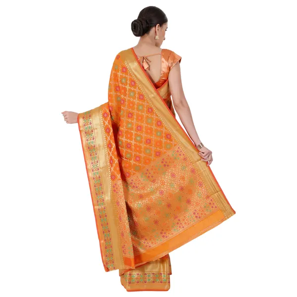 Multicolor_Cotton_Silk_Premium_&_Elegant_Banarasi_Saree_With_Blouse_Piece_For_Women