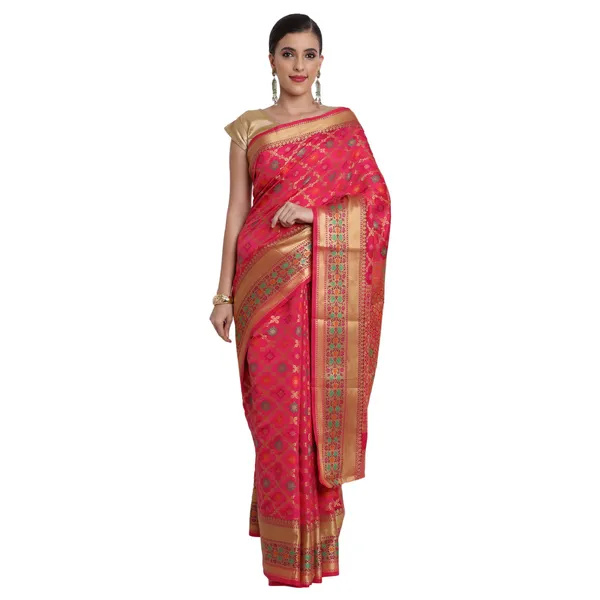 Multicolor_Cotton_Silk_Premium_&_Elegant_Banarasi_Saree_With_Blouse_Piece_For_Women