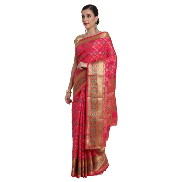 Multicolor_Cotton_Silk_Premium_&_Elegant_Banarasi_Saree_With_Blouse_Piece_For_Women