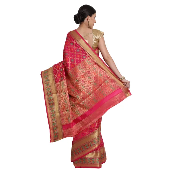 Multicolor_Cotton_Silk_Premium_&_Elegant_Banarasi_Saree_With_Blouse_Piece_For_Women
