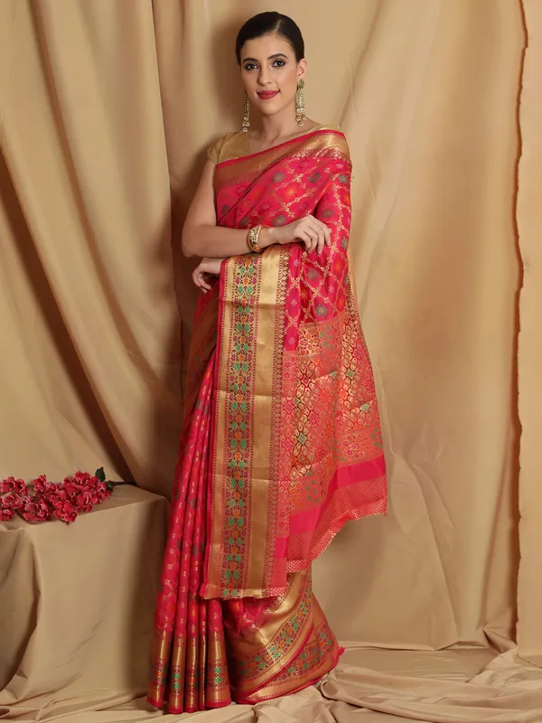 Multicolor_Cotton_Silk_Premium_&_Elegant_Banarasi_Saree_With_Blouse_Piece_For_Women