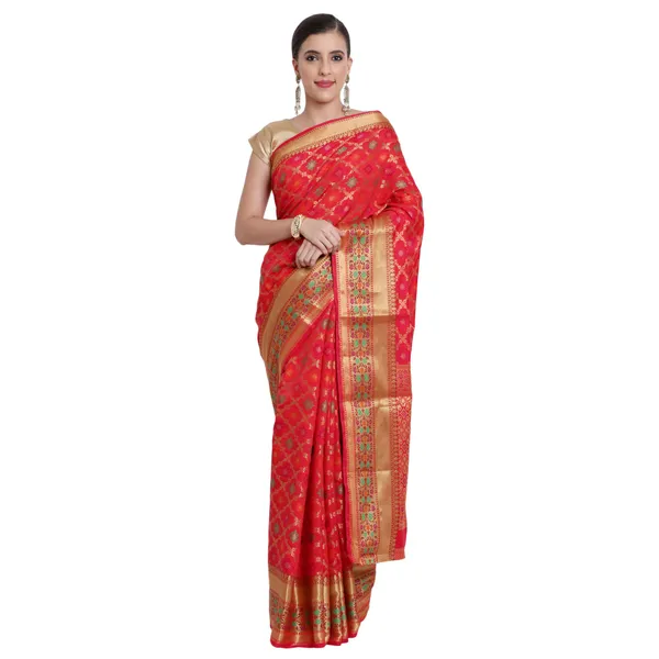 Dark_Pink_Cotton_Silk_Premium_&_Elegant_Banarasi_Saree_With_Blouse_Piece_For_Women
