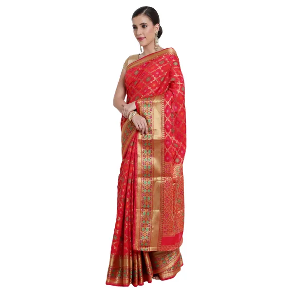 Dark_Pink_Cotton_Silk_Premium_&_Elegant_Banarasi_Saree_With_Blouse_Piece_For_Women