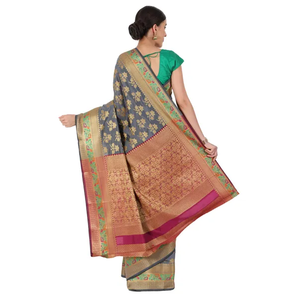 Grey_Cotton_Silk_Premium_&_Elegant_Banarasi_Saree_With_Blouse_Piece_For_Women