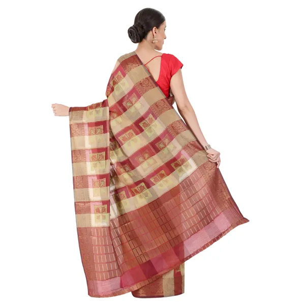 Beige_&_Maroon_Cotton_Silk_Premium_&_Elegant_Banarasi_Saree_With_Blouse_Piece_For_Women
