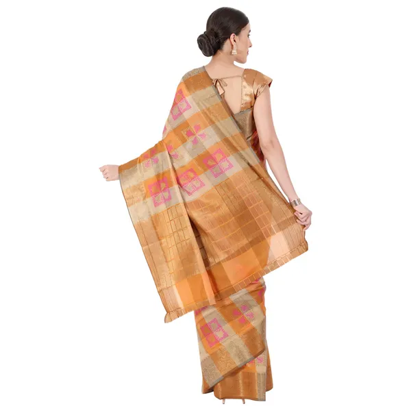 Beige_&_Orange_Cotton_Silk_Premium_&_Elegant_Banarasi_Saree_With_Blouse_Piece_For_Women