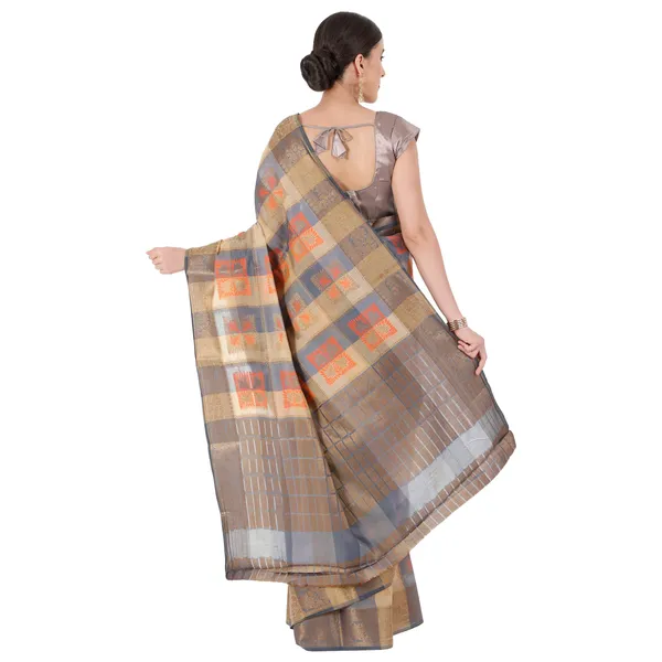 Beige_&_Grey_Cotton_Silk_Premium_&_Elegant_Banarasi_Saree_With_Blouse_Piece_For_Women