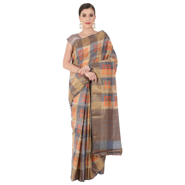 Beige_&_Grey_Cotton_Silk_Premium_&_Elegant_Banarasi_Saree_With_Blouse_Piece_For_Women