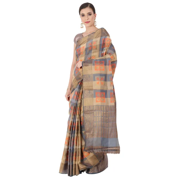 Beige_&_Grey_Cotton_Silk_Premium_&_Elegant_Banarasi_Saree_With_Blouse_Piece_For_Women