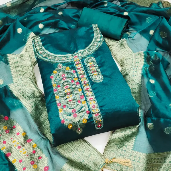 Sea_Green_Banarasi_Silk_Jacquard_Salwar_Suit_Dress_Material_With_Zardosi_Handwork_&_Placement_Woven_Dupatta_Unstitched