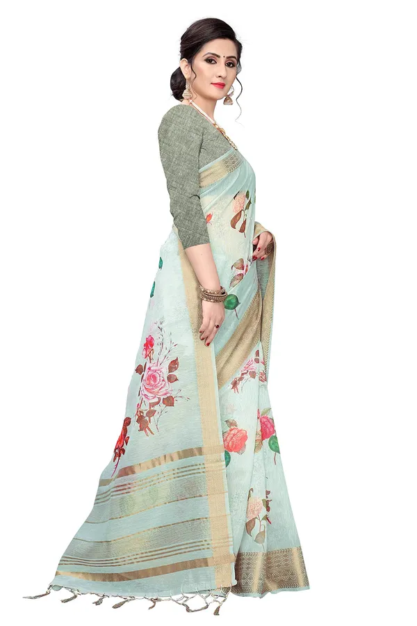 Light_Blue_Cotton___Jacquard_Premium_&_Elegant_Digital_Print_Jacquard_Saree_With_Blouse_Piece_For_Women