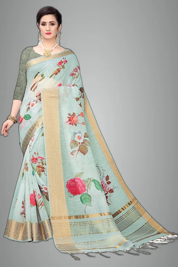 Light_Blue_Cotton___Jacquard_Premium_&_Elegant_Digital_Print_Jacquard_Saree_With_Blouse_Piece_For_Women