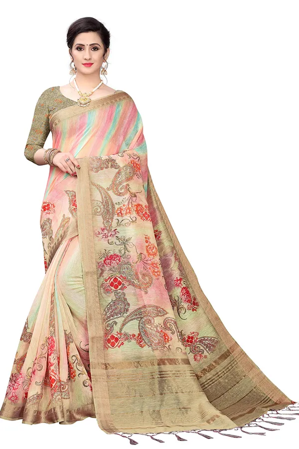 Khaki_Cotton___Jacquard_Premium_&_Elegant_Digital_Print_Jacquard_Saree_With_Blouse_Piece_For_Women