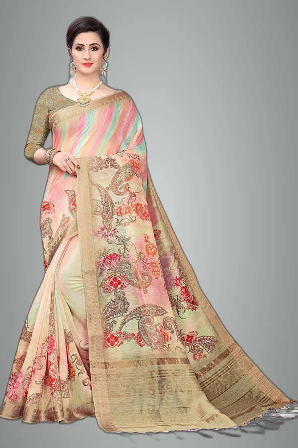 Khaki_Cotton___Jacquard_Premium_&_Elegant_Digital_Print_Jacquard_Saree_With_Blouse_Piece_For_Women