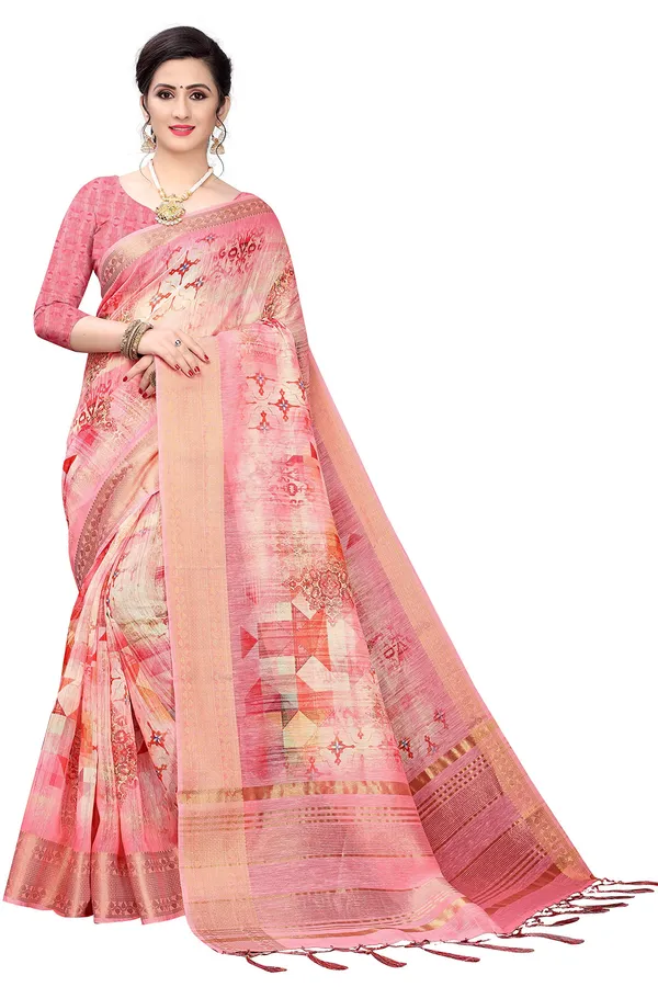 Pink_Cotton___Jacquard_Premium_&_Elegant_Digital_Print_Jacquard_Saree_With_Blouse_Piece_For_Women