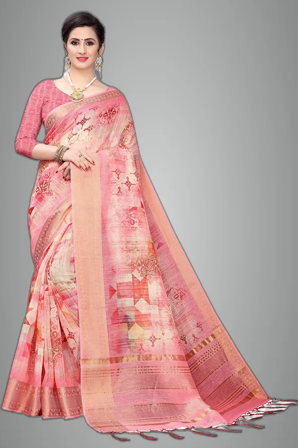 Pink_Cotton___Jacquard_Premium_&_Elegant_Digital_Print_Jacquard_Saree_With_Blouse_Piece_For_Women