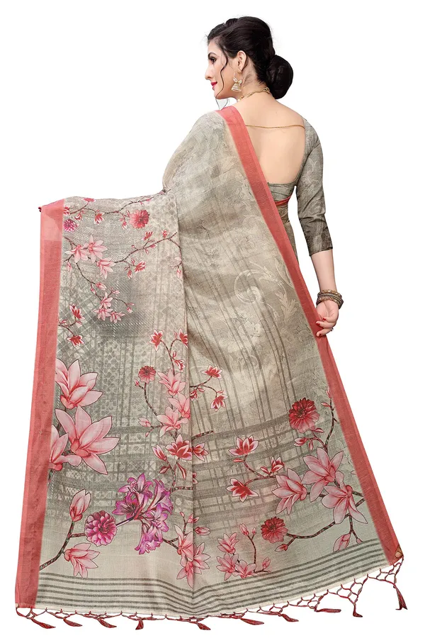 Charcoal_Grey_Cotton___Jacquard_Premium_&_Elegant_Digital_Print_Jacquard_Saree_With_Blouse_Piece_For_Women