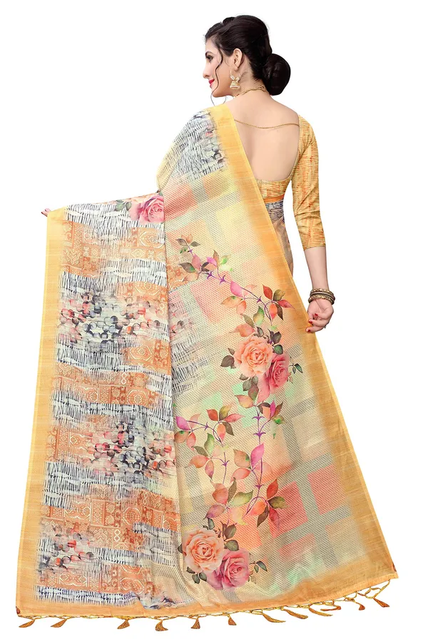 Yellow_Cotton___Jacquard_Premium_&_Elegant_Digital_Print_Jacquard_Saree_With_Blouse_Piece_For_Women