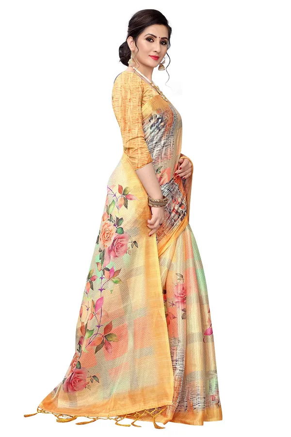 Yellow_Cotton___Jacquard_Premium_&_Elegant_Digital_Print_Jacquard_Saree_With_Blouse_Piece_For_Women