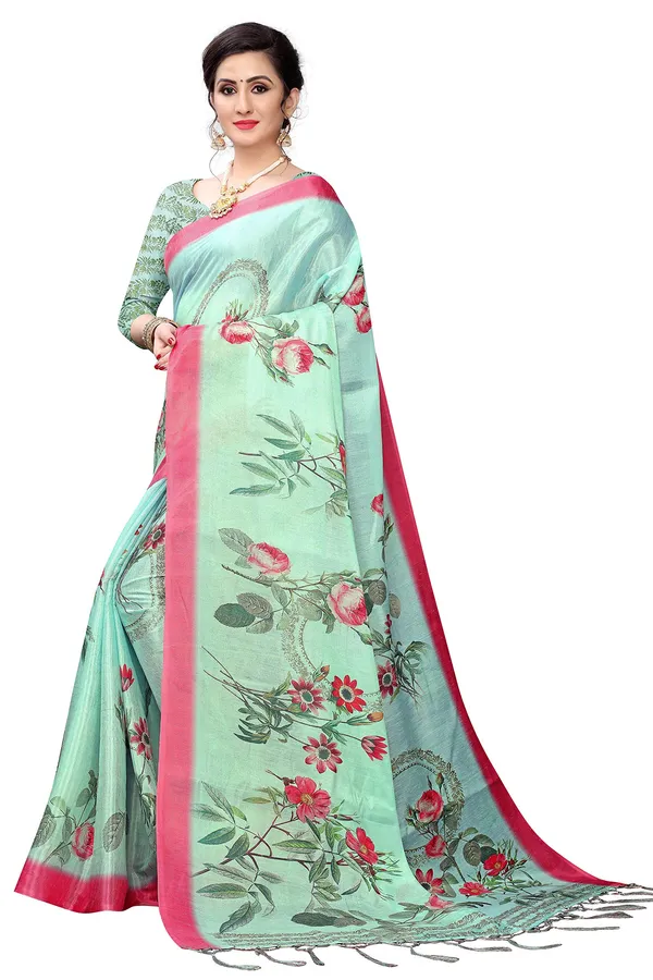 Light_Green_Cotton___Jacquard_Premium_&_Elegant_Digital_Print_Jacquard_Saree_With_Blouse_Piece_For_Women