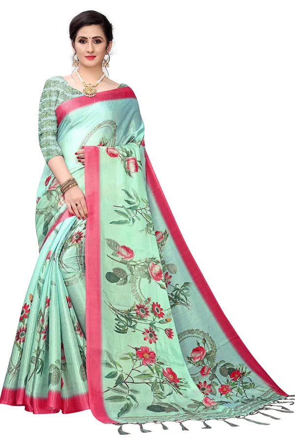 Light_Green_Cotton___Jacquard_Premium_&_Elegant_Digital_Print_Jacquard_Saree_With_Blouse_Piece_For_Women