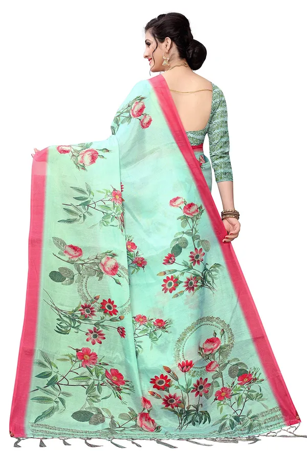 Light_Green_Cotton___Jacquard_Premium_&_Elegant_Digital_Print_Jacquard_Saree_With_Blouse_Piece_For_Women