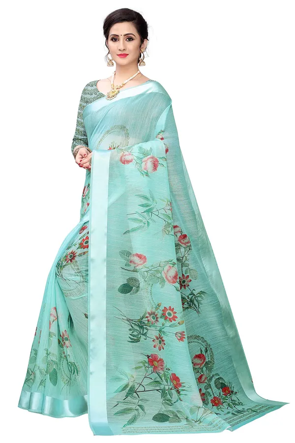 Light_Blue_Cotton___Jacquard_Premium_&_Elegant_Digital_Print_Jacquard_Saree_With_Blouse_Piece_For_Women
