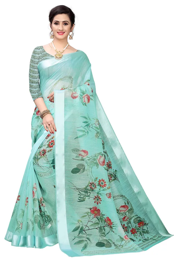 Light_Blue_Cotton___Jacquard_Premium_&_Elegant_Digital_Print_Jacquard_Saree_With_Blouse_Piece_For_Women