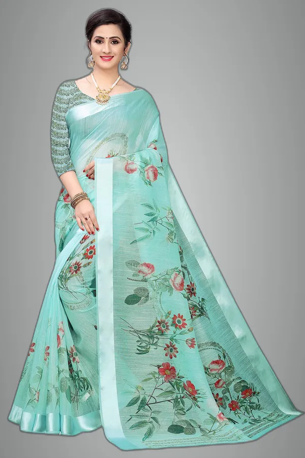 Light_Blue_Cotton___Jacquard_Premium_&_Elegant_Digital_Print_Jacquard_Saree_With_Blouse_Piece_For_Women