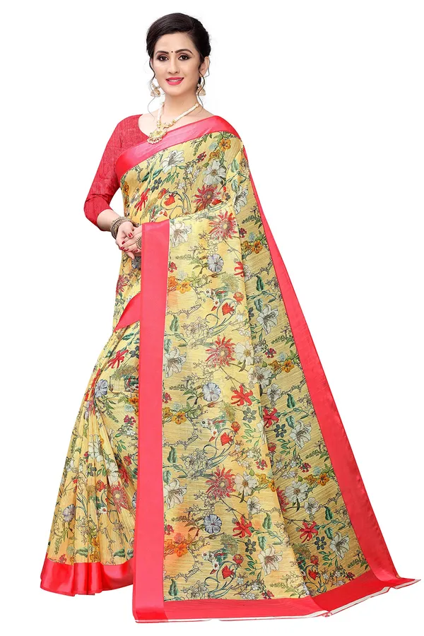 Yellow_Cotton___Jacquard_Premium_&_Elegant_Digital_Print_Jacquard_Saree_With_Blouse_Piece_For_Women