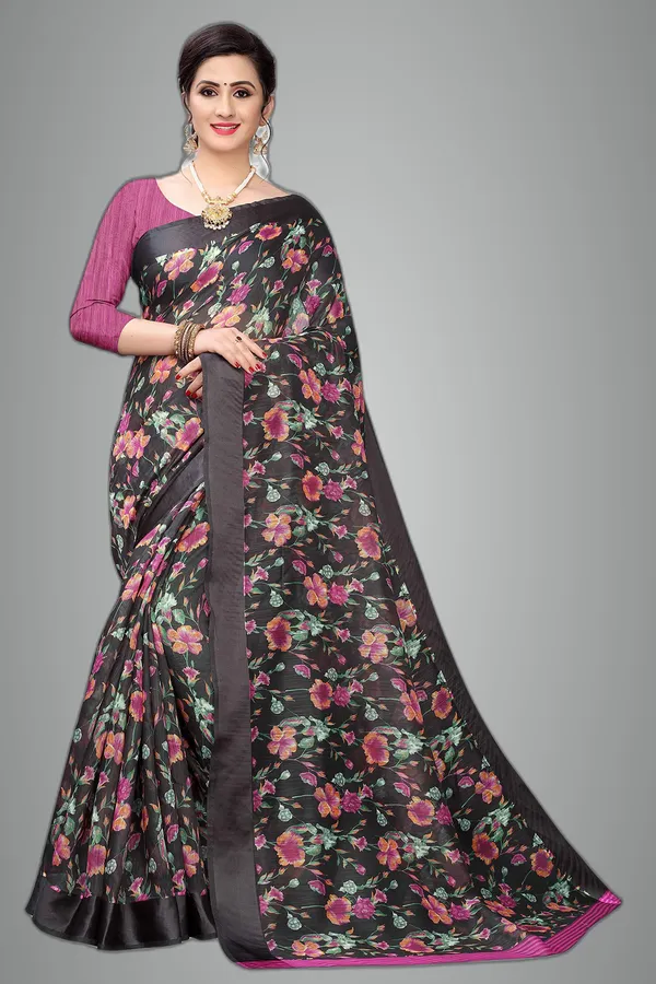 Brown_Cotton___Jacquard_Premium_&_Elegant_Digital_Print_Jacquard_Saree_With_Blouse_Piece_For_Women