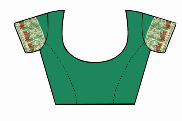 Dark_Green_Silk_Jacquard_Premium_&_Elegant_(_Jacquard_)_Banarasi_Saree_With_Blouse_Piece_For_Women