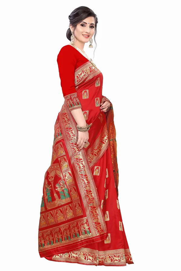 Red_Silk_Jacquard_Premium_&_Elegant_(_Jacquard_)_Banarasi_Saree_With_Blouse_Piece_For_Women