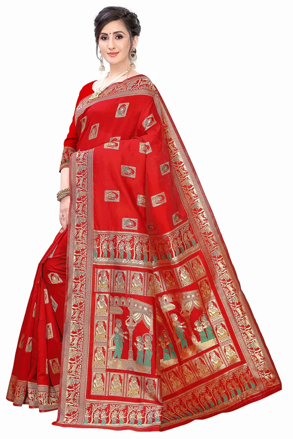 Red_Silk_Jacquard_Premium_&_Elegant_(_Jacquard_)_Banarasi_Saree_With_Blouse_Piece_For_Women
