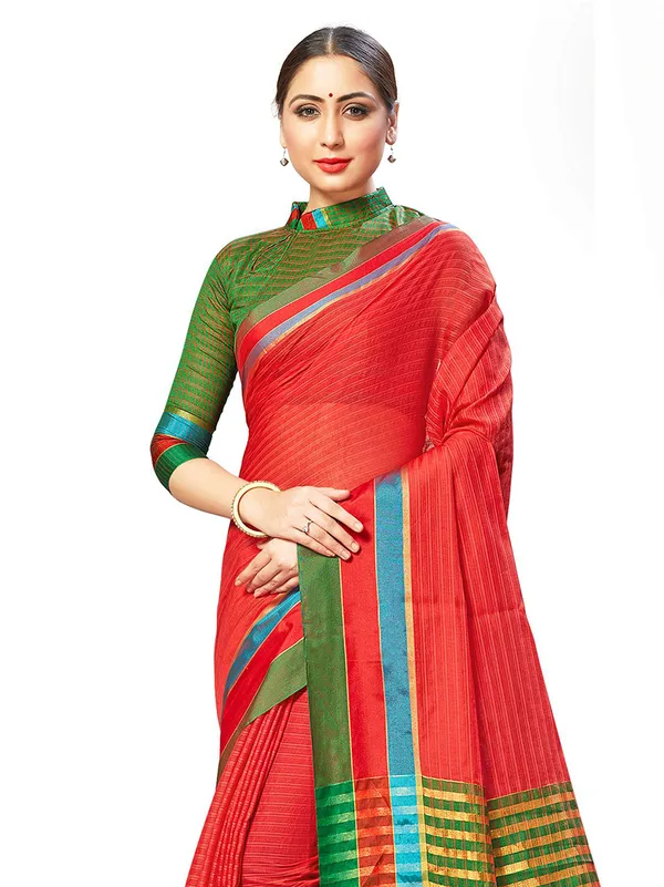 Magenta_Cotton_Silk_Premium_&_Elegant_Saree_Saree_With_Blouse_Piece_For_Women